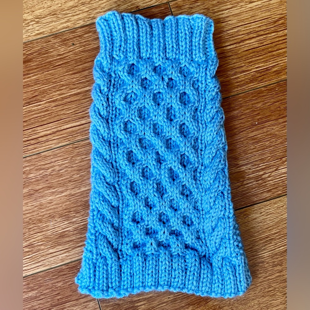 Small Sky Blue Knitted Dog Sweater